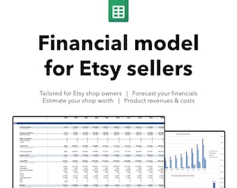Etsy shop owner financial forecast | Google sheets template