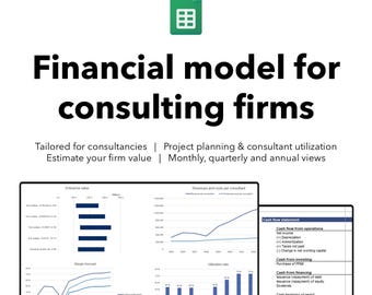 Advanced financial model for consulting firms | Google sheets template