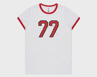 Sombr 77 . Dames T-shirt met contrasterende boord | AS Kleur 4053
