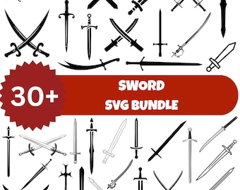 SVÄRD SVG-paket, Clipart, Vapen Svg, Svärd Skärfiler för Cricut, Vapen Clipart