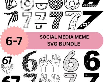 Six Seven Meme SVG Bundle, Funny Social Media Clipart (Digital Download)