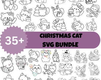 Christmas cat Svg bundle, Digital Files (Instant Download)