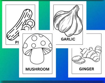 Fruit & Vegetable Coloring Book for Kids: Printable Pages (PDF Download)