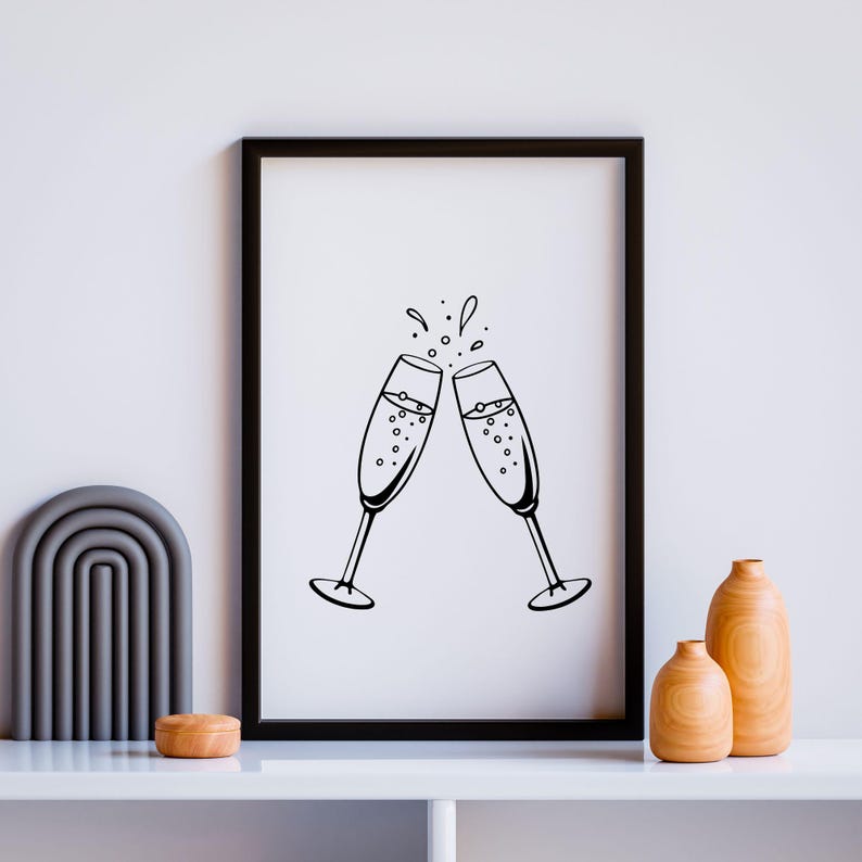 Toast Glass SVG Bundle:champagne & Wine Clipart,celebration,digital ...
