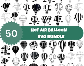 Heißluftballon SVG-Bundle: Cricut Cut Dateien (Digitaler Download)