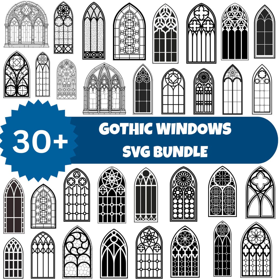 Gothic Windows Svg Bundle:clipart,cut Files for Cricut,vector,digital ...