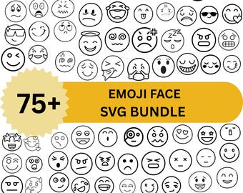 Emoji Face SVG Bundle:Digital Files(Instant Download)