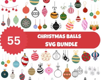 Christmas Balls SVG Bundle, Laser Cut Files (Digital Download)