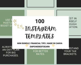 100 Instagram Templates - | Modern | Minimal |  Post - Stories - Business - Instagram Templates Canva