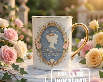 Diamond of the Season Mug PNG Bridgerton Inspired Regency Romance Coffee Mug Romantic Gift for Her Vintage Lovers Digital Download