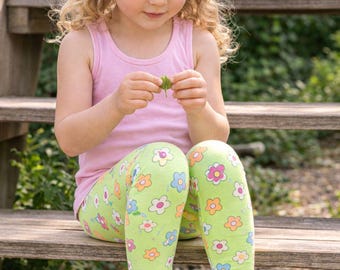 Toddler & Girls Leggings – Floral Allover Print Pants – Kids Flower Leggings (2T–7)