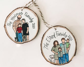 Christmas Custom Family Ornament, Housewarming Gift,Family Cartoon,Custom Family Portrait,Custom Ornament