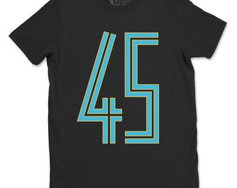 Number 45 graphic tee. Streetwear Best Sneaker Fit Graphic T-Shirt.  11s Gamma