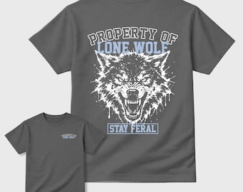 Property of Lone Wolf Unisex T-Shirts To Match Sneakers 5s Wolf Grey