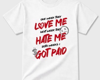 Camiseta gráfica "I Got Paid". Camiseta gráfica de marca de ropa urbana. Jordan 4 Toro Bravo