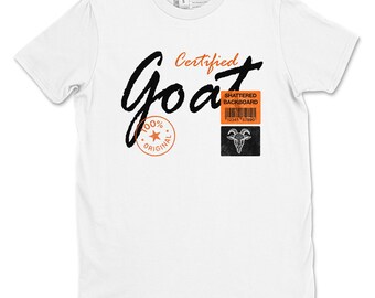 Zertifiziertes Ziegen-Grafik-T-Shirt. Streetwear-Grafik-T-Shirt. Passend dazu das 1s Shattered Backboard
