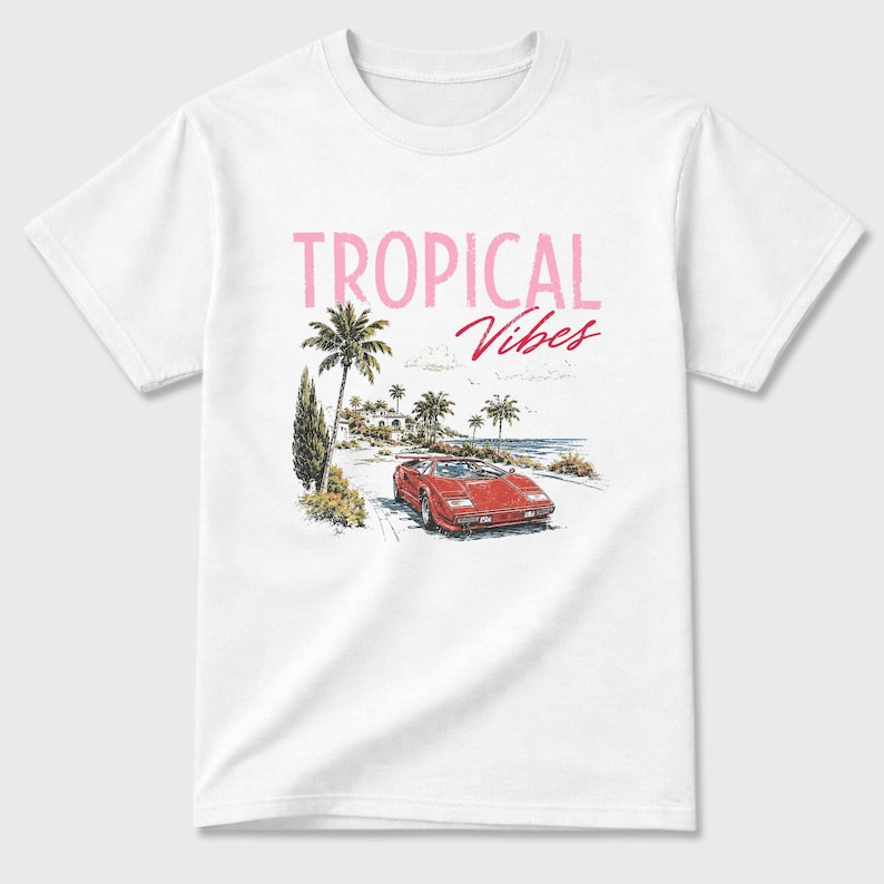 Tropical Vibes 1s Travis Scott Tropical Pink  short sleeve graphic t-shirt. Sneaker match tees. Stylish streetwear fashion. Street graphic tee. Graphic shirts.