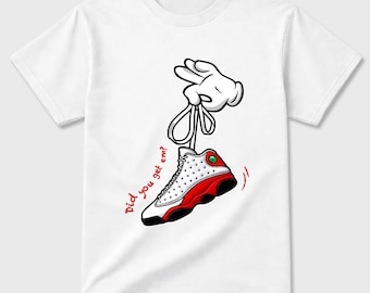 Cartoon Hands graphic tee. Streetwear Brand Graphic T-Shirt.  13s University Red