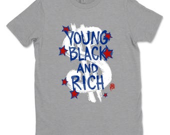 Young Black And Rich Unisex Graphic T-Shirts To Match Sneakers AJ11 Rare Air