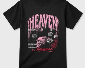 Camiseta gráfica Heaven Memories - las mejores camisetas para usar con Jordans Jordan 1 Travis Scott Tropical Pink