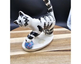 Burnham Ceramic Cat Figurine Playful Cat