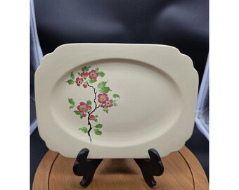 Vintage Homer Laughlin Century Columbine Floral Oval Serving Platter 1930s