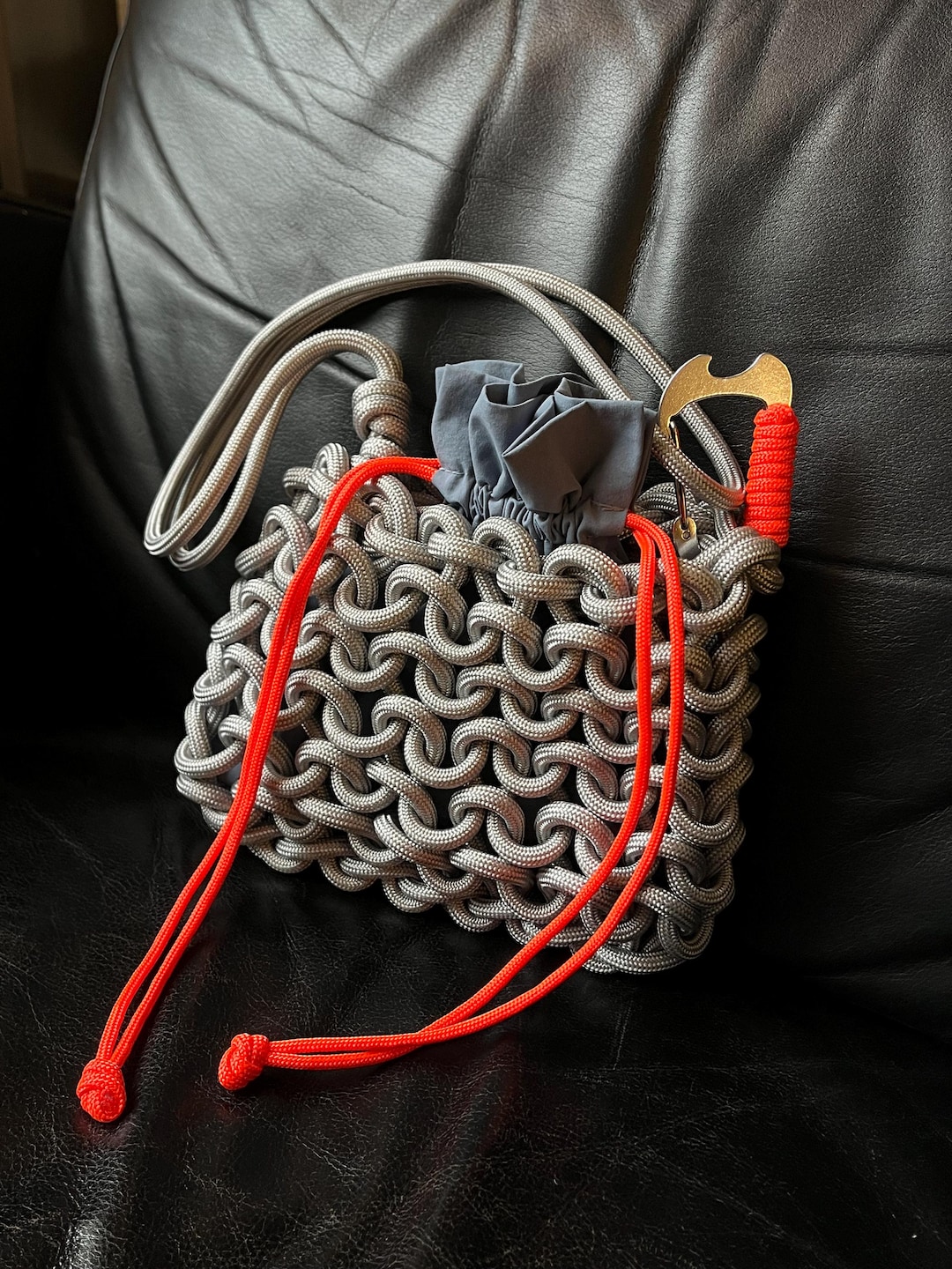 Handmade Rope Bag With Colorful Pouch | Adjustable Crossbody - Etsy