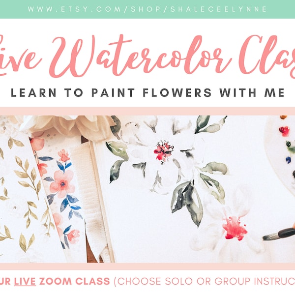 Live Watercolor Flowers Class | Zoom Painting Workshop | Group Art Activity