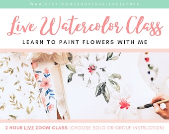 Live Watercolor Flowers Class | Zoom Painting Workshop | Group Art Activity