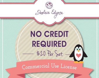 Commercial Use License No Credit Required per Set
