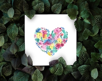 Heart Watercolor Floral