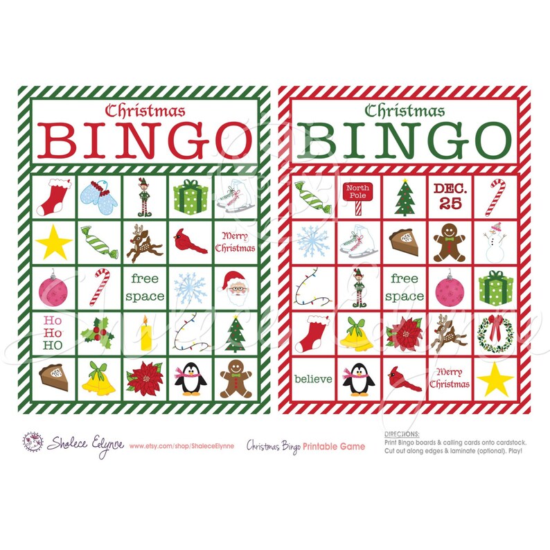 100 Christmas BINGO boards Printable Bingo Game Christmas Party Activities for Kids Classroom Holiday Bingo image 4