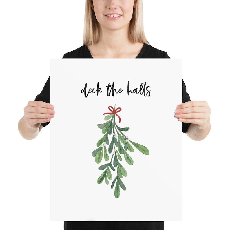 Mistletoe Watercolor Wall Art Print image 2