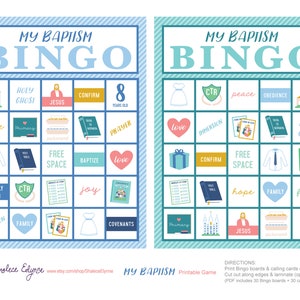 LDS Baptism BINGO Printable Game, Instant Download Stake Primary Activity Its Great to be 8 Church Activity Christian Bingo image 4