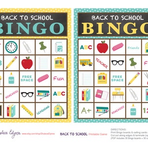 Back to School BINGO Printable Game, Instant Download image 4