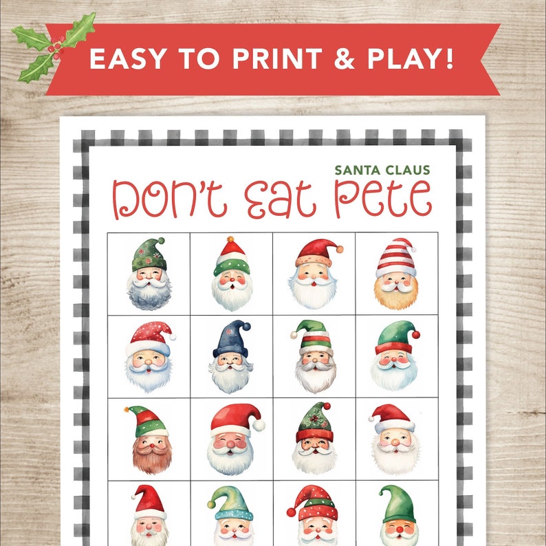Christmas Party Games Don't Eat Pete Christmas Printable Christmas Game Christmas Activity image 1