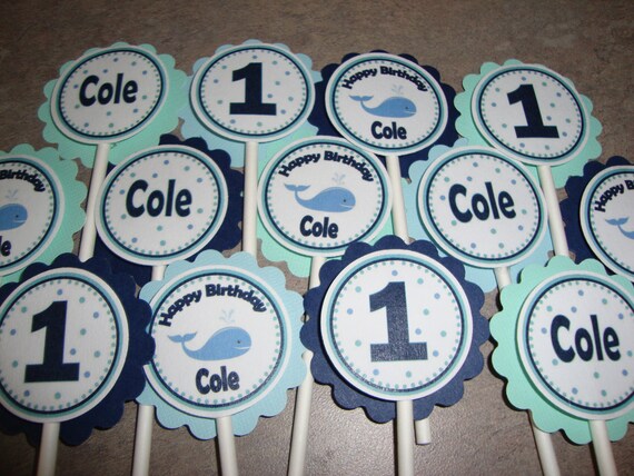 Preppy Whale Cupcake Toppers Il_570xn