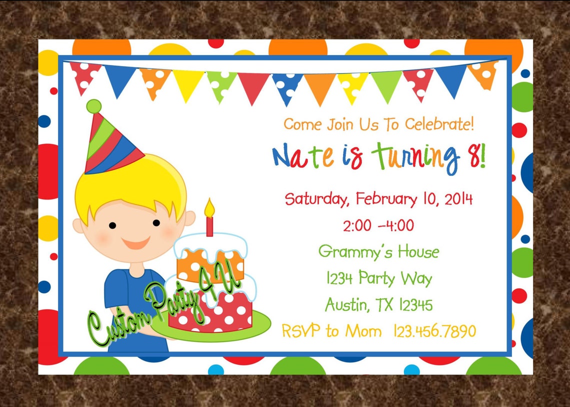 Birthday Boy Invitations Etsy