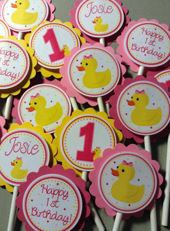 Rubber Ducky Girl Cupcake Toppers Il_570xn