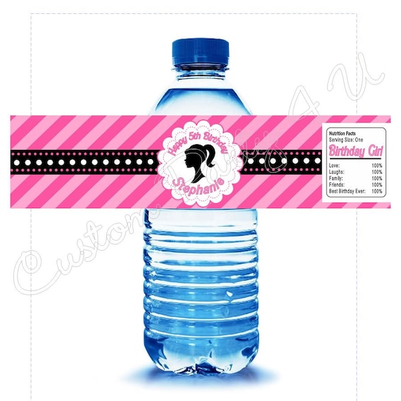 Silhouette Girl Water Bottle Label Il_570xn