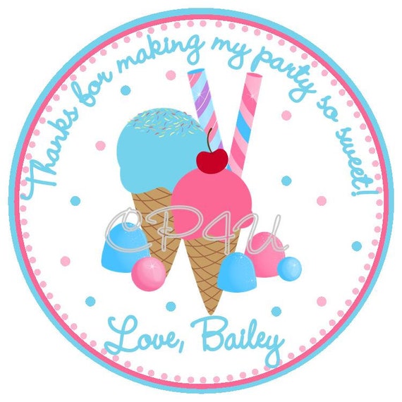 Ice Cream and Candy Custom Favor Tags Il_570xn