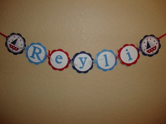 Nautical Custom Name Banner Il_570xn