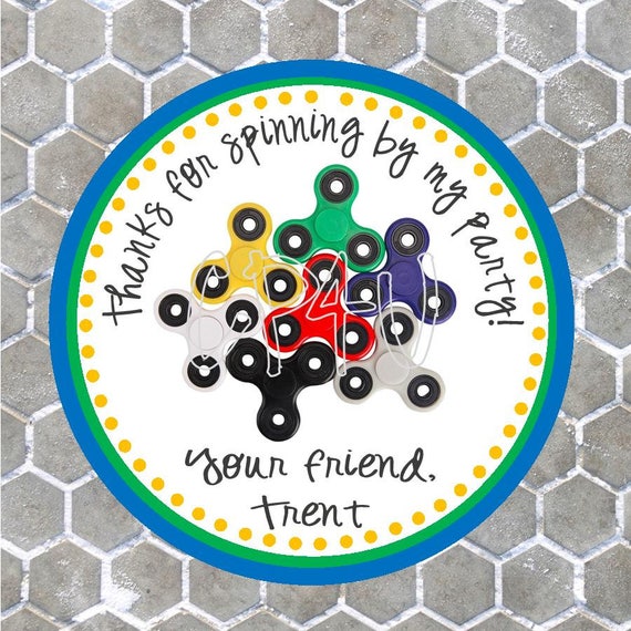 Fidget Spinner Favor Tag (Or Stickers) Il_570xn