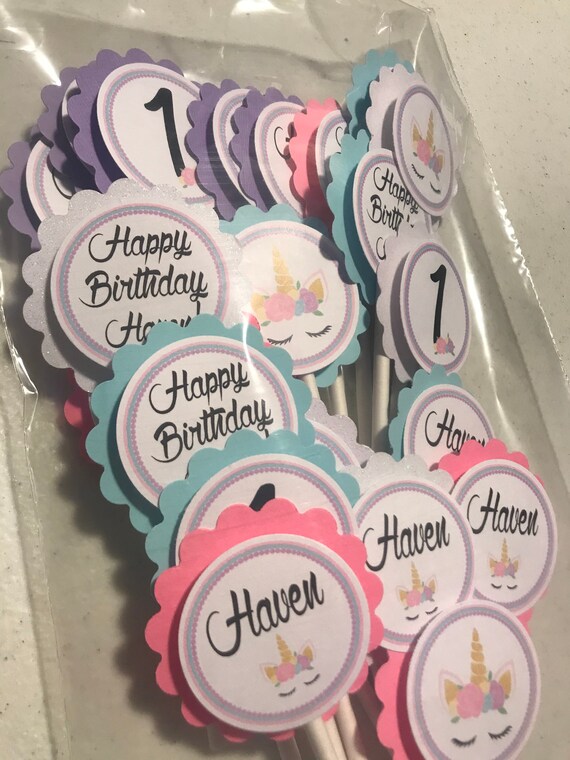 Unicorn Cupcake Toppers Il_570xn