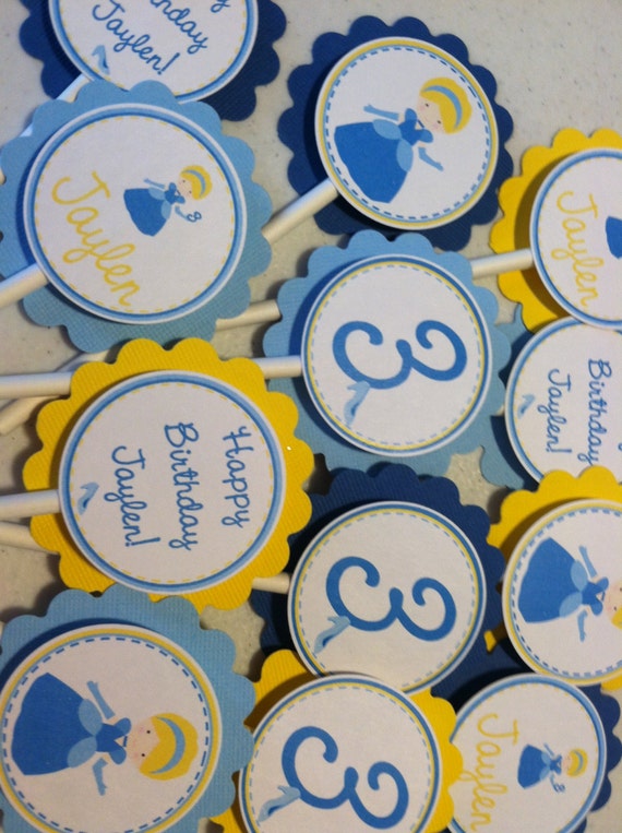 Cinderella Inspired Cupcake Toppers Il_570xn