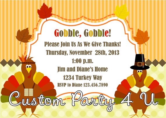 Thanksgiving Turkey Invites Il_570xn