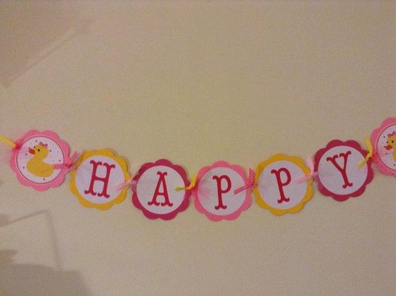 Rubber Ducky Girl Large Happy Birthday Banner Il_570xn