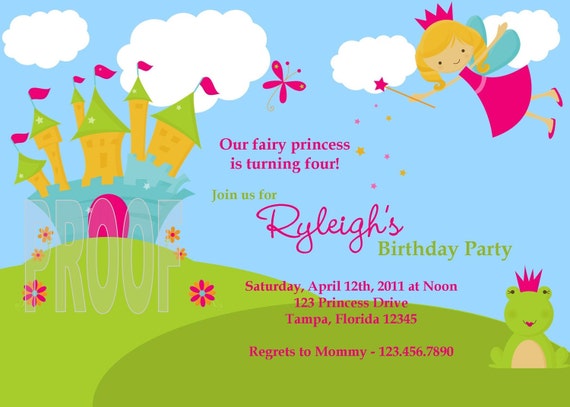 Fairy Princess Custom Birthday Invitation Il_570xn