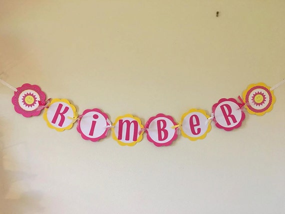 Happy Sunshine Name Banner Il_570xn