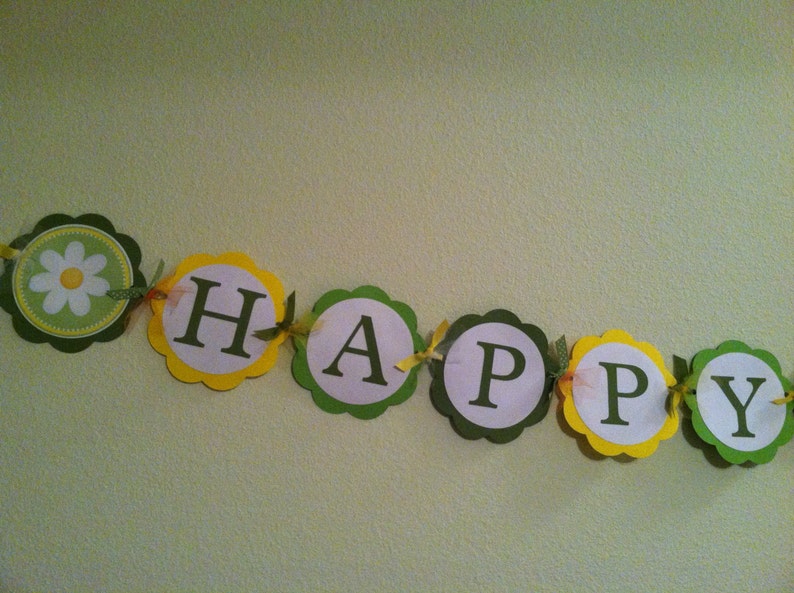 Daisy Happy Birthday Banner Etsy